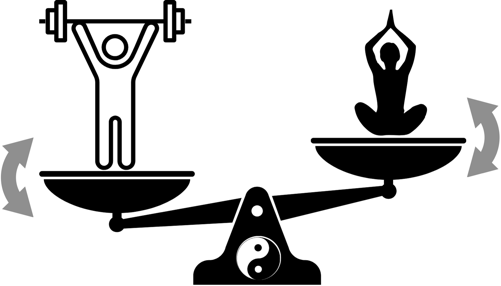 Symbolische weergave van balans tussen activiteit en rust